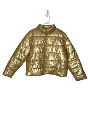 Time and Tru Women's Gold Quilted Puffer Jacket Size XL